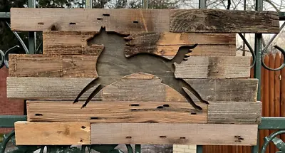 Running Horse Rustic Wood Wall Decor 22 X11  For Home Barn Cabin • $25