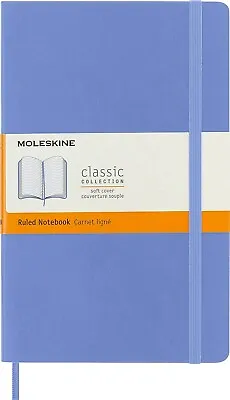 NEW-Moleskine Classic Notebook Large Ruled Softcover Hydrangea Blue (5x8.25) • $21.99