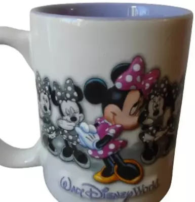 Walt Disney World Parks Minnie Mouse Purple Pink 3D Coffee Tea Mug Cup 16oz • $17