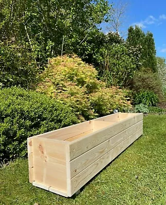 £47.99 • Buy Wooden Garden Planter Patio Box Flower Plant Pot Trough Raised Bed Extra Large