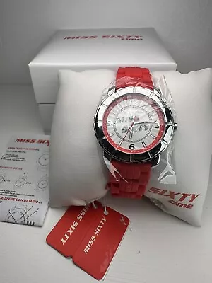 Miss Sixty Ladies Watch Sij003 In Collection Star 3 H And S White Dial And Red • $87.03