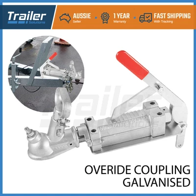 $90.95 • Buy Trailer Override Coupling Hitch & Bracket Mechanical Brake 2T Rated 4 Hole Mount