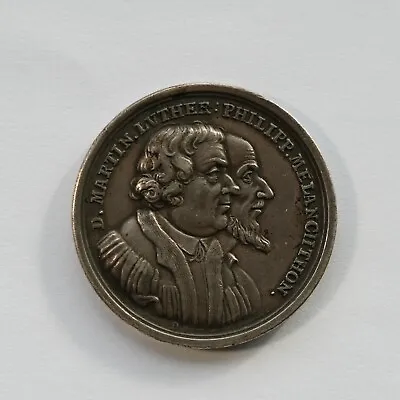 Reformation Medal 1730 Martin Luther Melanchthon Augsburg Confession Silver 34mm • $395