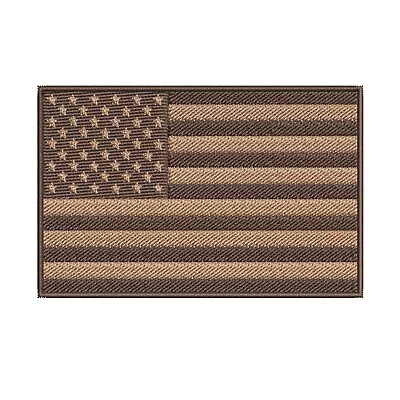 USA Brown Flag Patch Embroidered Iron-on Badge DIY Applique • $5.95