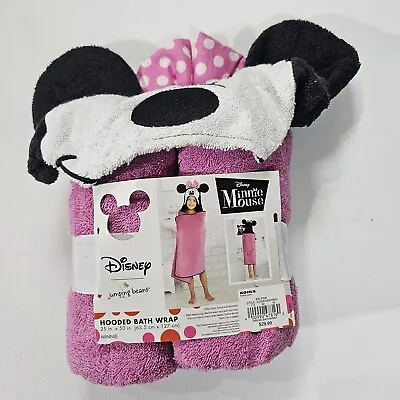 Disney Jumping Beans Minnie Mouse Hooded Bath Wrap Towel Cotton Beach Pink • $21.95