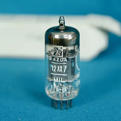 Mazda MIL 12AX7 ECC83 Short Gray Ladder Plate Vacuum Preamp Tube - France 1967 • $139