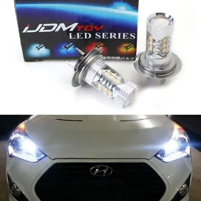 White High Power 80W-Max CREE H7 LED Bulbs For Hyundai On High Beam DRL Lights • $54.61