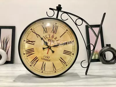 Victoria Station Clock Vintage Double Sided Clock Railway Station Wall Clock 10  • $130