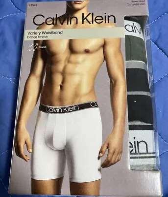 CALVIN KLEIN Men's Cotton Stretch Boxer Briefs CK Underwear 3-Pack • $64.95