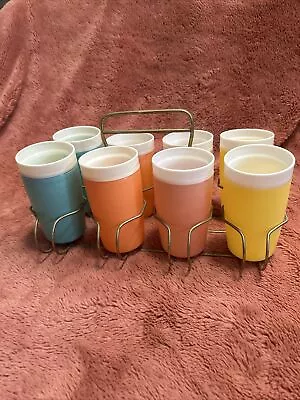 Rare Vintage Mid-Century Bolero Therm-o-ware Cup Set And Holder • $55