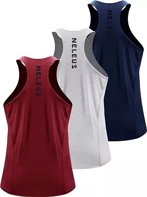 Men's 3 Pack Running Tank Top Dry Fit Y-Back Athletic Workout Tank Tops • $24.99