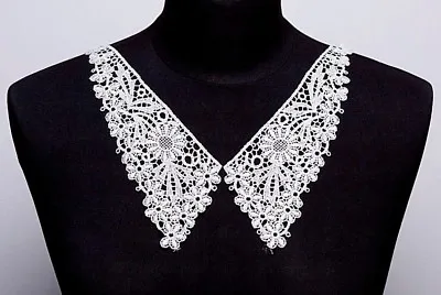 Floral Embroidered Venice Lace Collar (0101) - Sew On Dressmaking  • £2.95