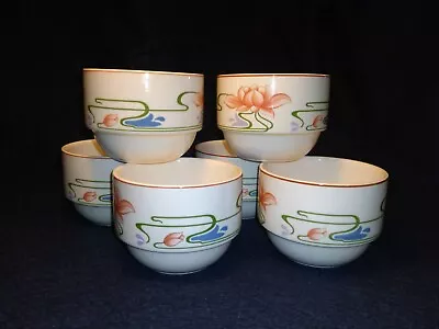 Ramekins Lotus Flower Villeroy & Boch Luxembourg Vitro Stackable Set Of 6 • $99