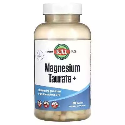 KAL Magnesium Taurate + 400 Mg 180 Tablets (200 Mg Per Tablet) • £38.49