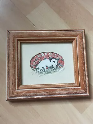 £20 • Buy PIG IN POPPIES Framed, Original Watercolour By Artist Sandra Mason.