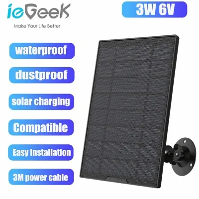 IeGeek Type-C Port Solar Panel For Outdoor Security Camera Battery Powered CCTV • £17.99