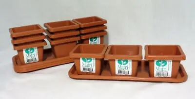 Matri Herb Seed 2  X 2  Square Flower Trays & Mini Pots LOT Of 16 Pieces • $19.99