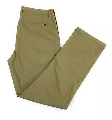 NWT Travis Mathew Men's Performance Flat Front Khaki Brown Golf Pants 36x33 • $49.26