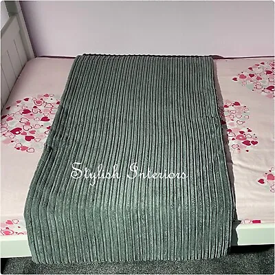 £0.99 • Buy Hi-Quality Soft Jumbo Cord Bed Runner Throw Handmade Bedding Cover Sofa Deco