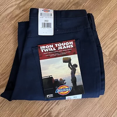 Vintage Dickies Pants Men’s 34x30 Blue Twill Jeans Workwear • $30