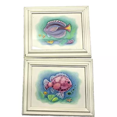 Vtg Set Of 2 Tropical Fish Framed Prints Cedar Creek Collection Kirkland's 8x10  • $14.25