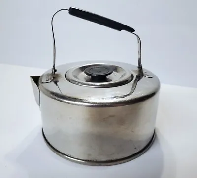 Vintage Compact Aluminum 3 Cup Camping COFFEE POT Folding Handle Camp Hike • $12.25