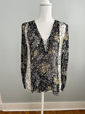 Megan Park Floral Silk Shirt Blouse Size 0 • $20
