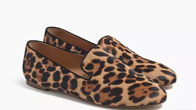 J.Crew Factory $118 Leopard Calf Hair Smoking Loafers Size 7M AA525 • $22.50