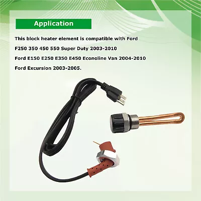 Engine Block Heater Element With Cord For F250 F350 F450 F550 E-150 E-250 E-350 • $100