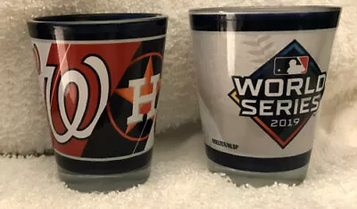 2019 WORLD SERIES Sublimated SHOT GLASS  ASTROS WASHINGTON NATIONALS (1) GLASS • $14.99