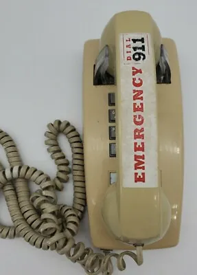 Bell System Western Electric Vtg 1970's Push Button Wall Telephone 2554BMP Beige • $20