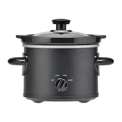 2 QT Slow Cooker Matte Black Finish Removeable Stoneware Pot (SHIP FROM USA) • $12.97