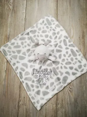 £16.99 • Buy Personalised  Embroidered Super Soft BABY Giraffe BLANKET /comforter Set Luxury 