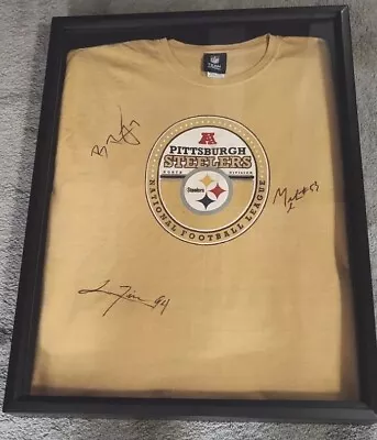 ShadowBox/Tshirt-Signed By Ben Rothlisberger Lawrence Timmons  Maurice Pouncey • $150