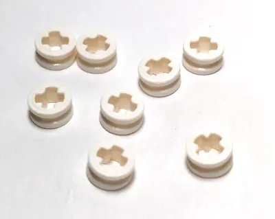 Lego - Lot Of 8 - White Technic Bush 1/2 Smooth With Axle Hole Semi-Reduced • $3.86