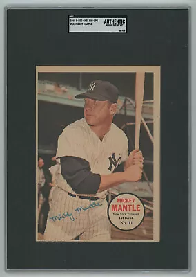 1968 O-Pee-Chee (OPC) Mickey Mantle Pin-Ups #11 SGC Authentic (Factory Miscut) • $1250