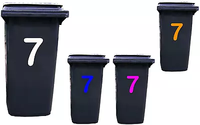 3 X Wheelie Garbage Rubbish Bin Stickers House Number Vinyl Stickers 15cm Hight • $9.99