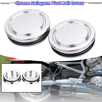 Chrome Swingarm Pivot Bolt Covers For Harley Night Rod V-Rod VRSCDX VRSCD VRSCF • $24.68