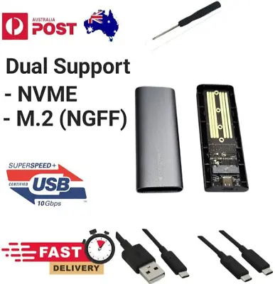 $26.95 • Buy M.2 NVME SSD SATA External Enclosure USB 3.1 Dual Support