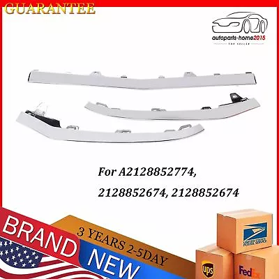 For Mercedes W212 E350 14-16 Set Of 3 Lower Front Bumper Chrome Trim Molding US • $39