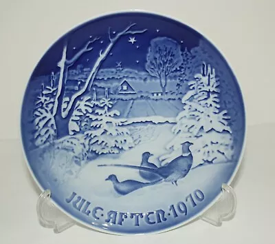 Vtg B & G 1970 Jules After Cobalt Blue White Plate Pheasants In Snow Christmas • £11.58