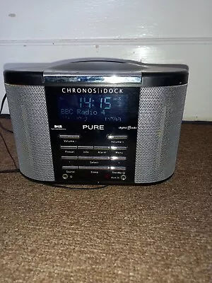 Pure Chronos IDock Digital DAB/FM Radio Alarm Clock With 30 Pin IPhone IPod Dock • £12.99