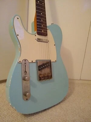 £800 • Buy MJT Telecaster Sonic Blue Nitro Relic Left Handed Lollar