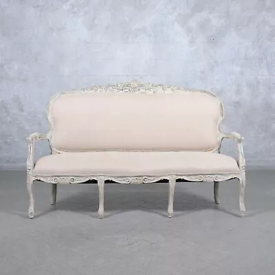 Early 1900s French Sofa: Timeless Elegance In Hand-Carved Wood • $3540