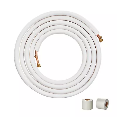 VEVOR 1/4 X1/2  X25 Feet Mini Split Line Set Insulated Copper Tubing AC Ductless • $69.59