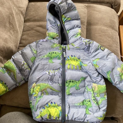 £8.99 • Buy Next  Boys Dinosaur Puffer Winter Warm Coat/jacket  Blue 12-18 Months