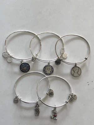 $59.99 • Buy Alex And Ani Disney Bangle Lot Of 5 Used Mickey Minnie Coco Star Wars Bracelet &
