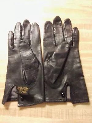 VINTAGE Women’s Soft Black LEATHER Gloves Size Ladies M • $5