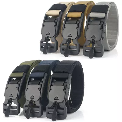 1  Quick Release Nylon Belt With Magnetic Buckle 49  Long Mens Skinny Waist Belt • $13.99