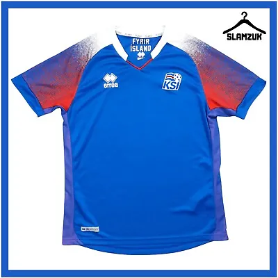 Iceland Football Shirt Errea Medium Home Jersey KSI Fyrir Island 2018 2019 J79 • £39.99